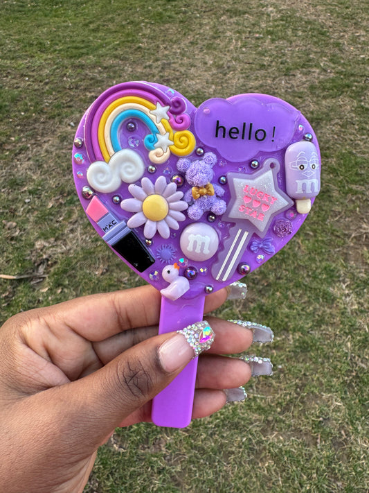 Purple junk heart mirror