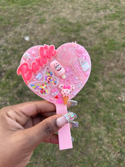 Pink junk heart mirror