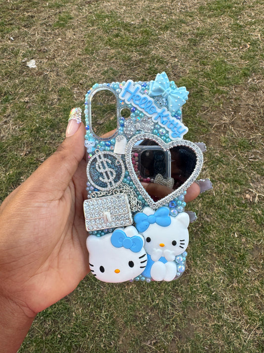 Blue kitty iPhone 16
